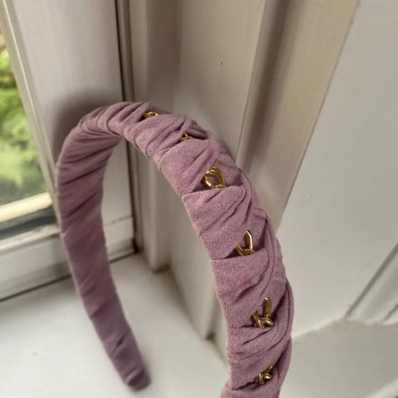 Anthropologie  Purple Braided Gold Chain Headband - Picture 2 of 4